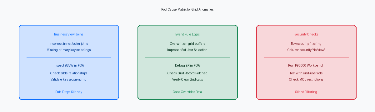 Root Cause Matrix for Grid Anomalies