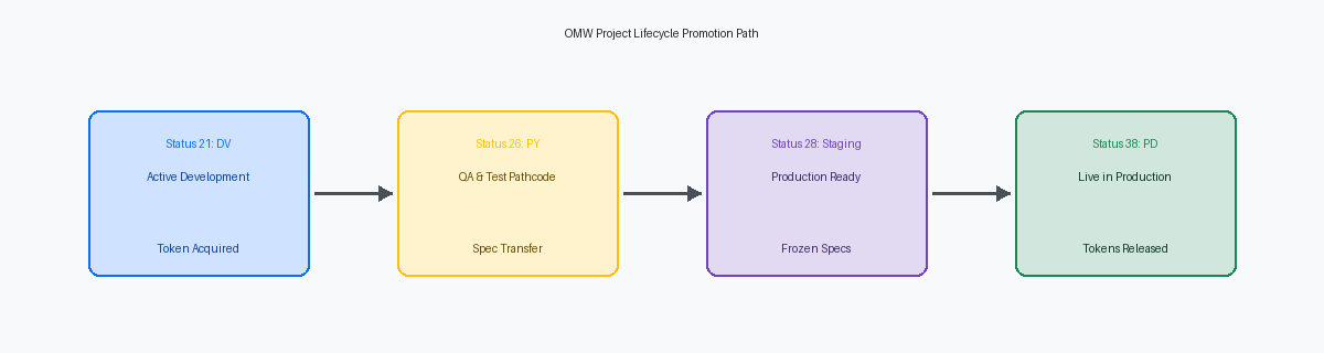OMW Project Lifecycle Promotion Path