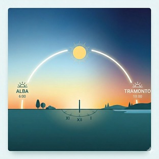 immagine del logo del calcolatore ore luce alba tramonto