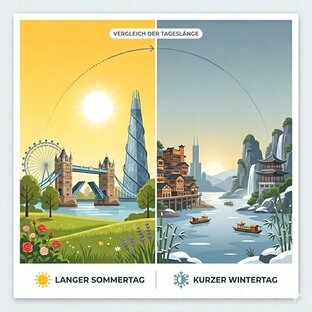 Tageslängenvergleich zwischen zwei Städten